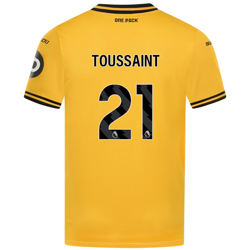 Kids Football Destiney Toussaint #21 Yellow Home Jersey 2024/25 T-Shirt