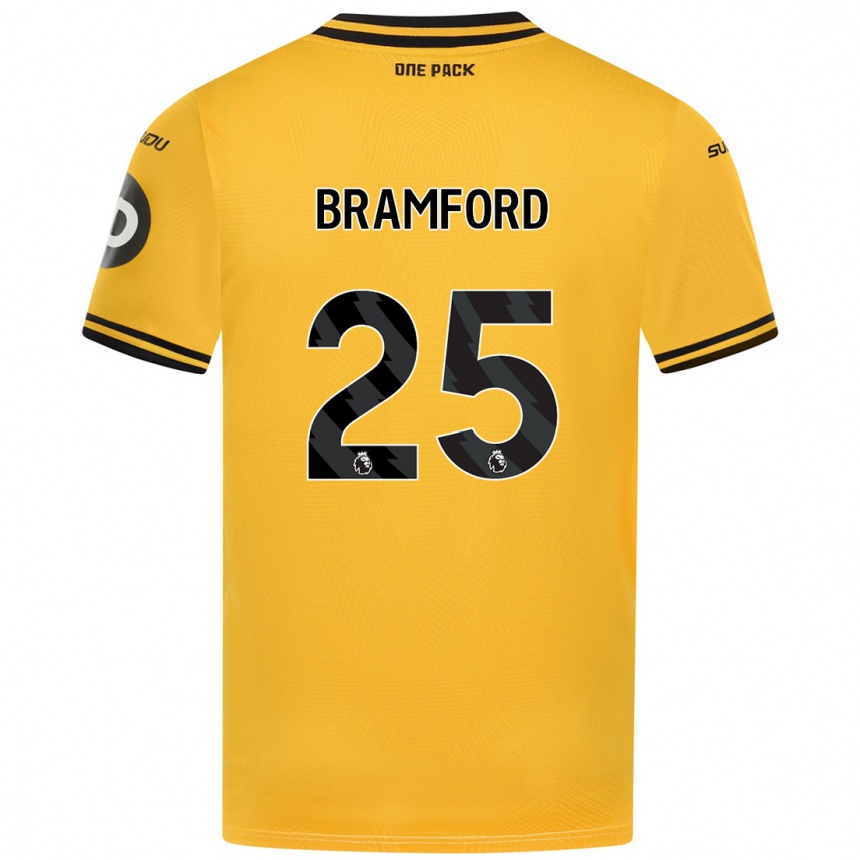 Kids Football Sophie Bramford #25 Yellow Home Jersey 2024/25 T-Shirt