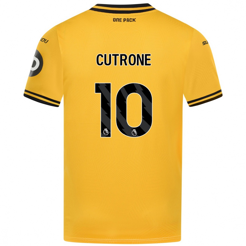 Kids Football Patrick Cutrone #10 Yellow Home Jersey 2024/25 T-Shirt