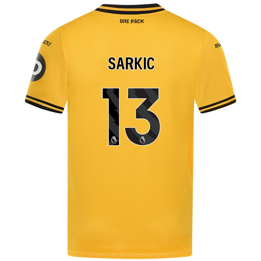 Kids Football Matija Sarkic #13 Yellow Home Jersey 2024/25 T-Shirt