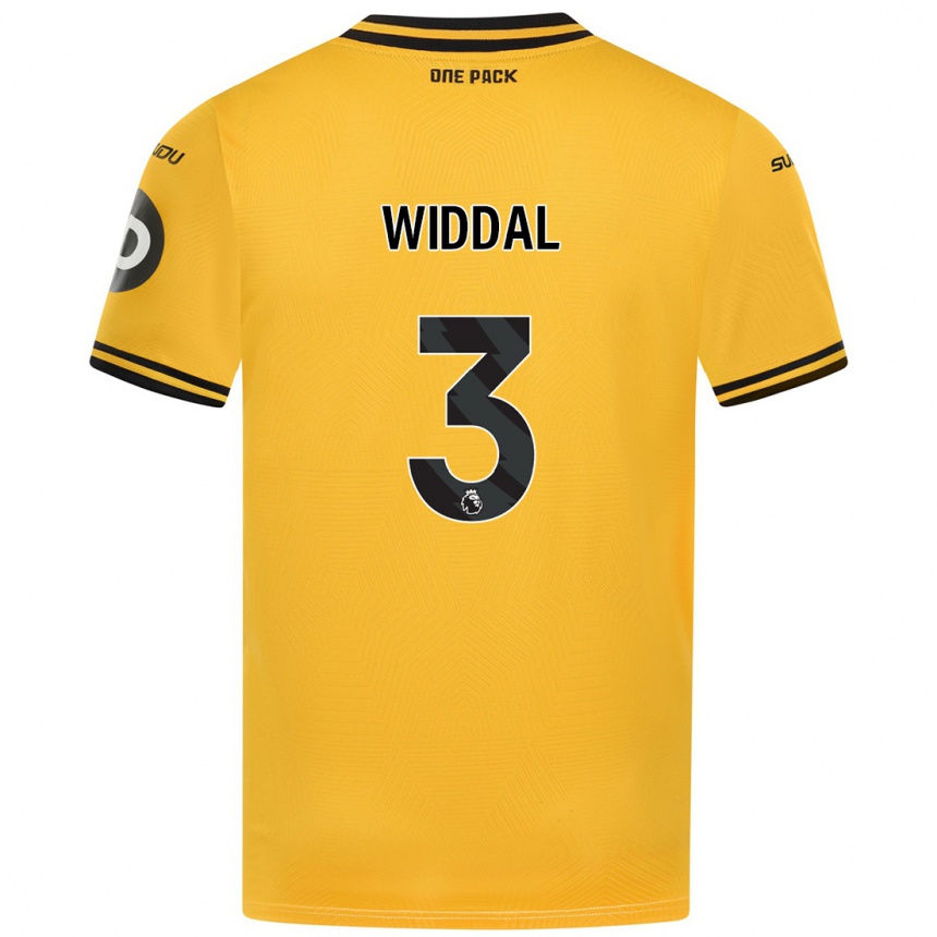 Kids Football Natalie Widdal #3 Yellow Home Jersey 2024/25 T-Shirt