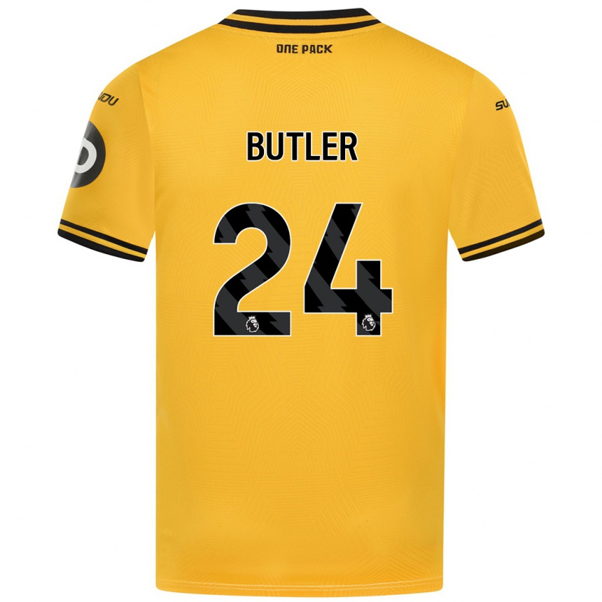 Kids Football Elli Butler #24 Yellow Home Jersey 2024/25 T-Shirt