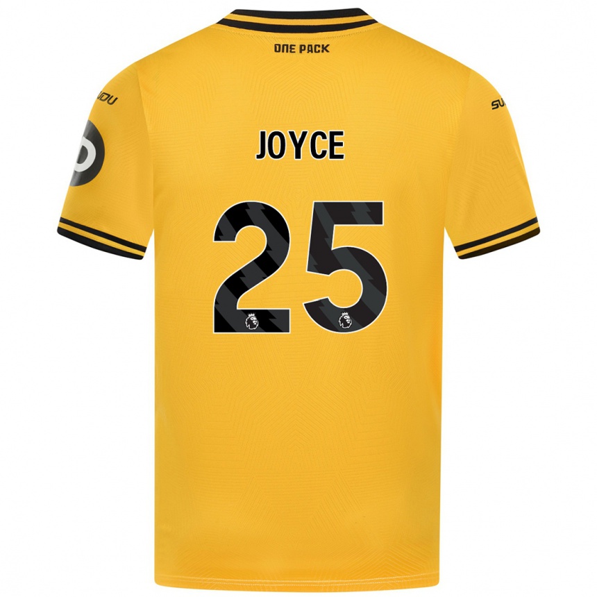 Kids Football Leonie Joyce #25 Yellow Home Jersey 2024/25 T-Shirt