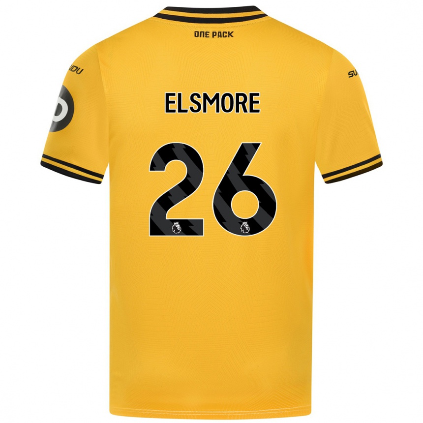 Kids Football Ria Elsmore #26 Yellow Home Jersey 2024/25 T-Shirt