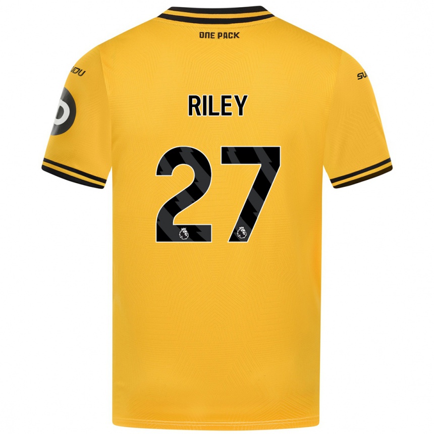 Kids Football Lauren Riley #27 Yellow Home Jersey 2024/25 T-Shirt