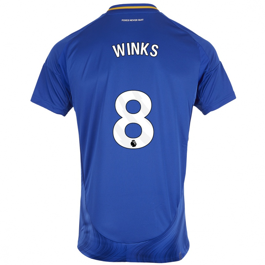 Kids Football Harry Winks #8 Blue White Home Jersey 2024/25 T-Shirt