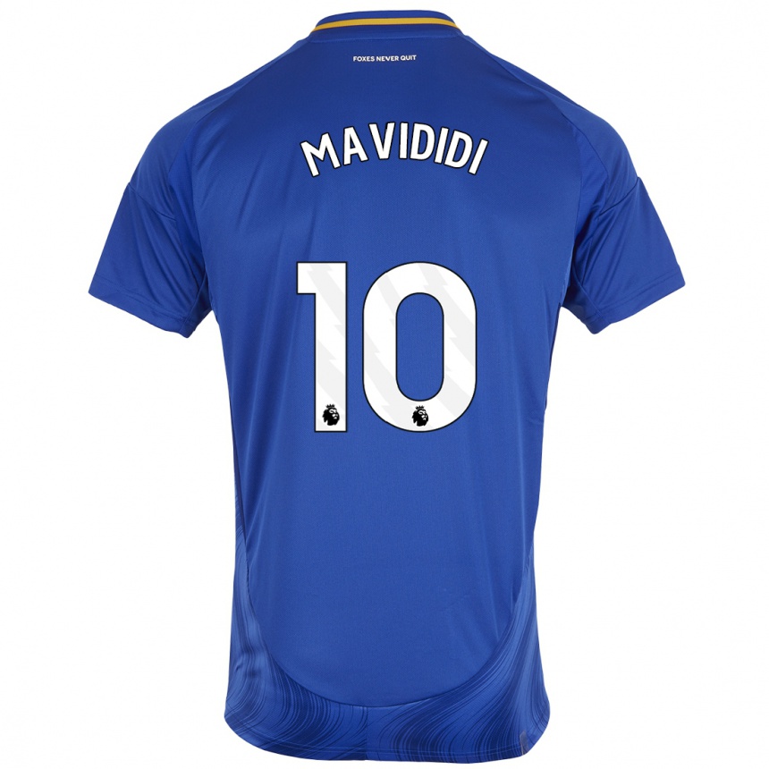 Kids Football Stephy Mavididi #10 Blue White Home Jersey 2024/25 T-Shirt