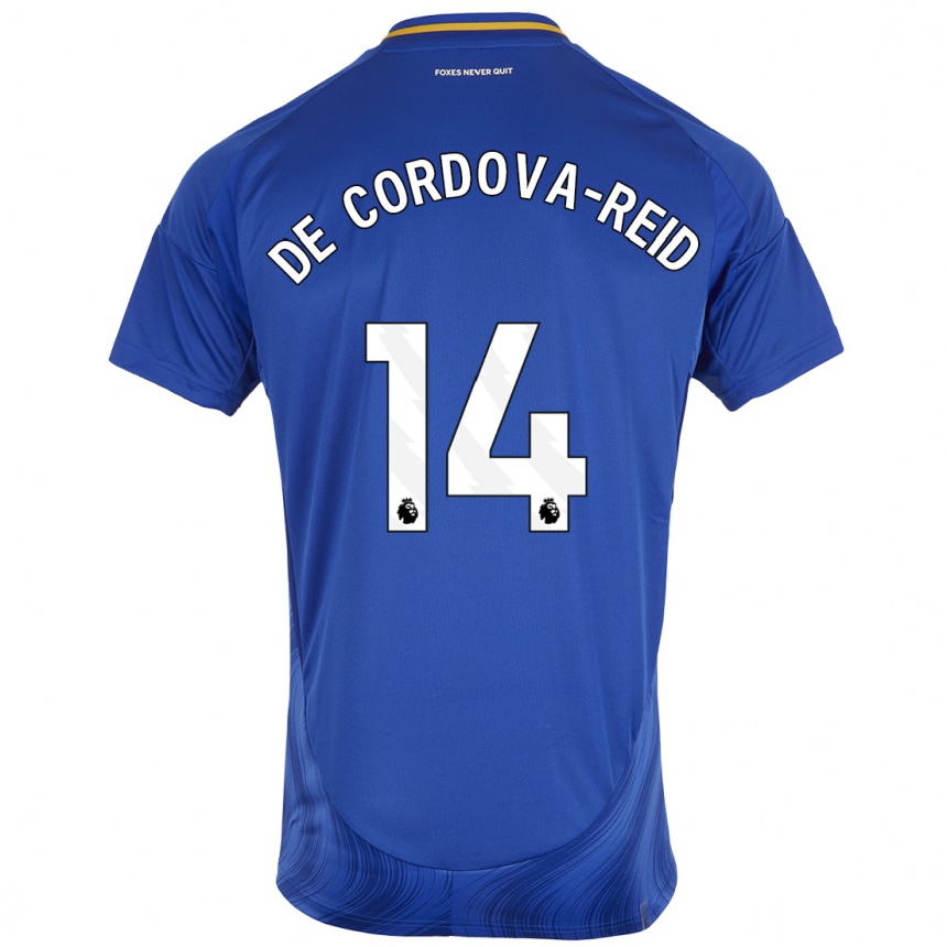 Kids Football Bobby De Cordova-Reid #14 Blue White Home Jersey 2024/25 T-Shirt