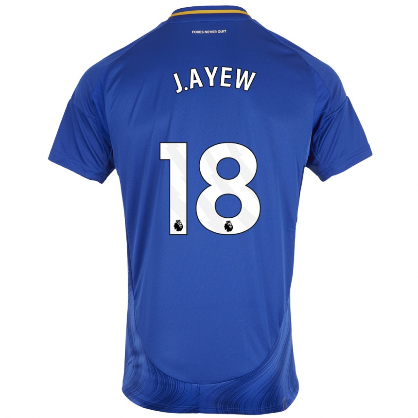 Kids Football Ayew #18 Blue White Home Jersey 2024/25 T-Shirt