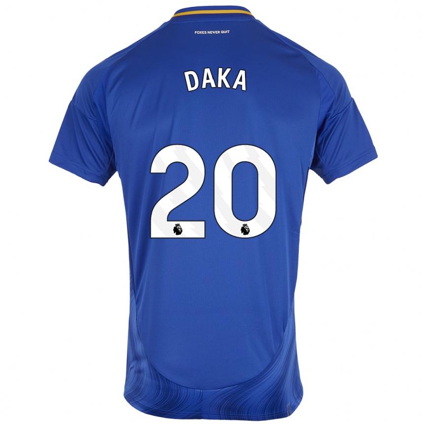 Kids Football Patson Daka #20 Blue White Home Jersey 2024/25 T-Shirt