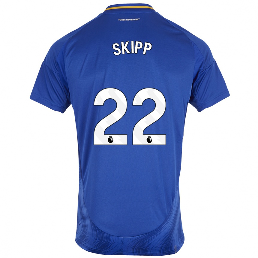 Kids Football Oliver Skipp #22 Blue White Home Jersey 2024/25 T-Shirt