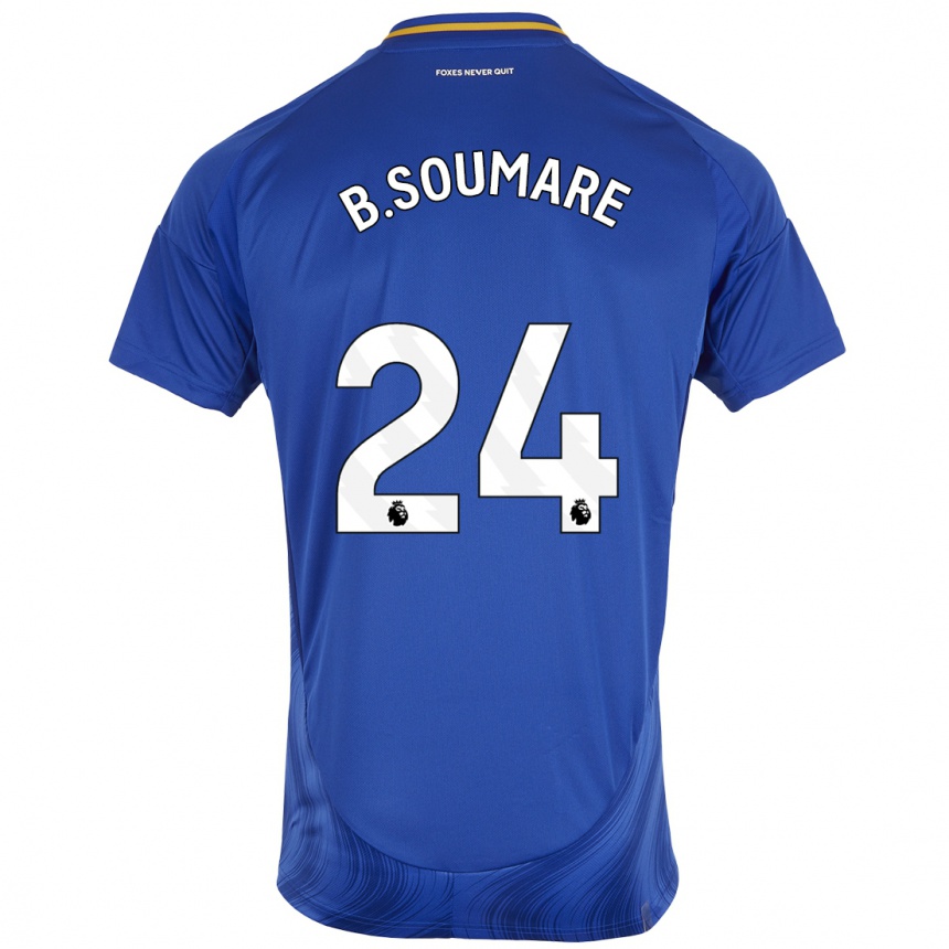 Kids Football Boubakary Soumaré #24 Blue White Home Jersey 2024/25 T-Shirt