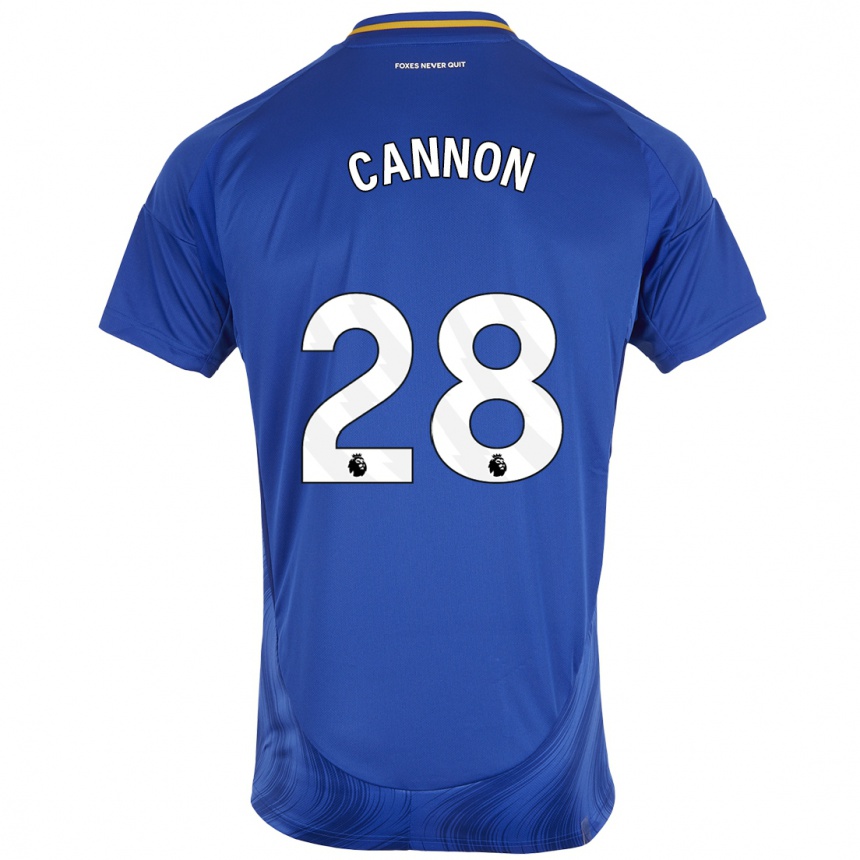 Kids Football Thomas Cannon #28 Blue White Home Jersey 2024/25 T-Shirt