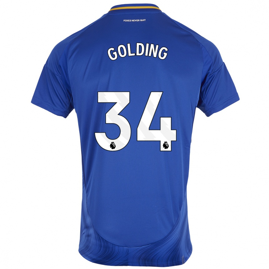 Kids Football Michael Golding #34 Blue White Home Jersey 2024/25 T-Shirt