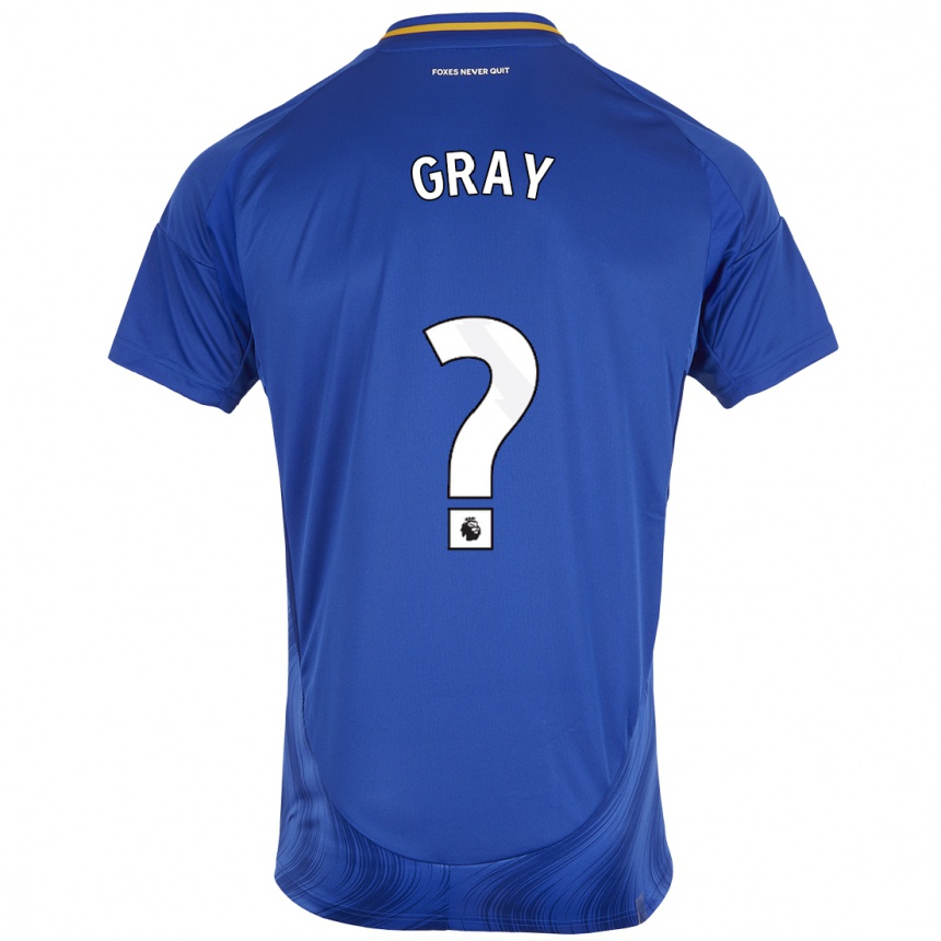 Kids Football Kevon Gray #0 Blue White Home Jersey 2024/25 T-Shirt