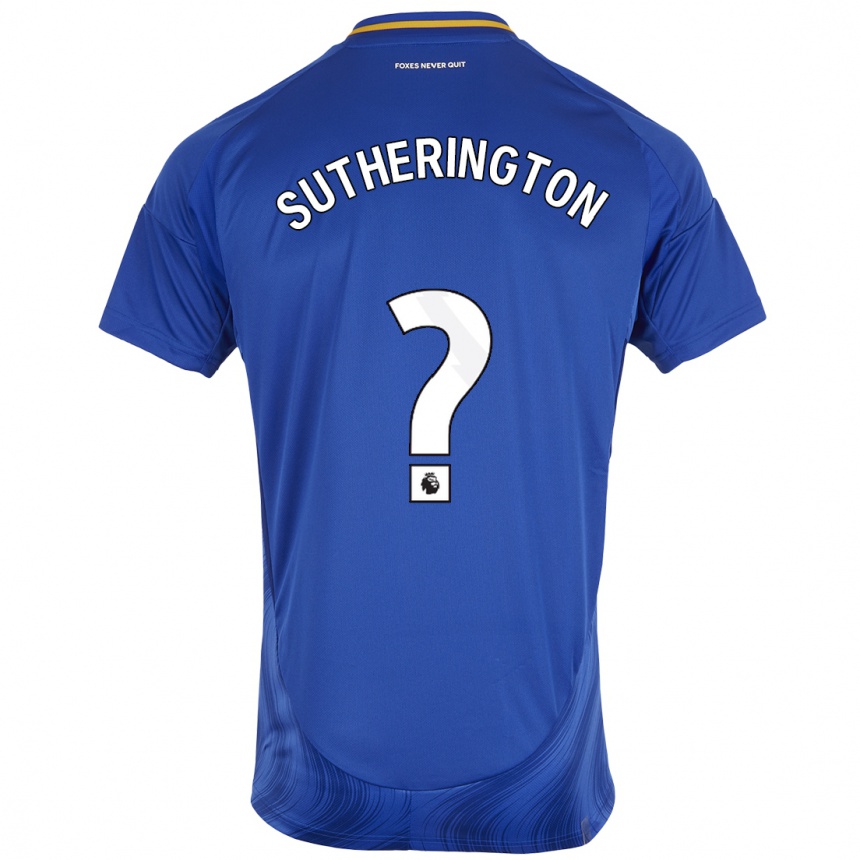 Kids Football Harry Sutherington #0 Blue White Home Jersey 2024/25 T-Shirt