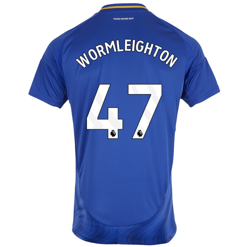 Kids Football Joe Wormleighton #47 Blue White Home Jersey 2024/25 T-Shirt