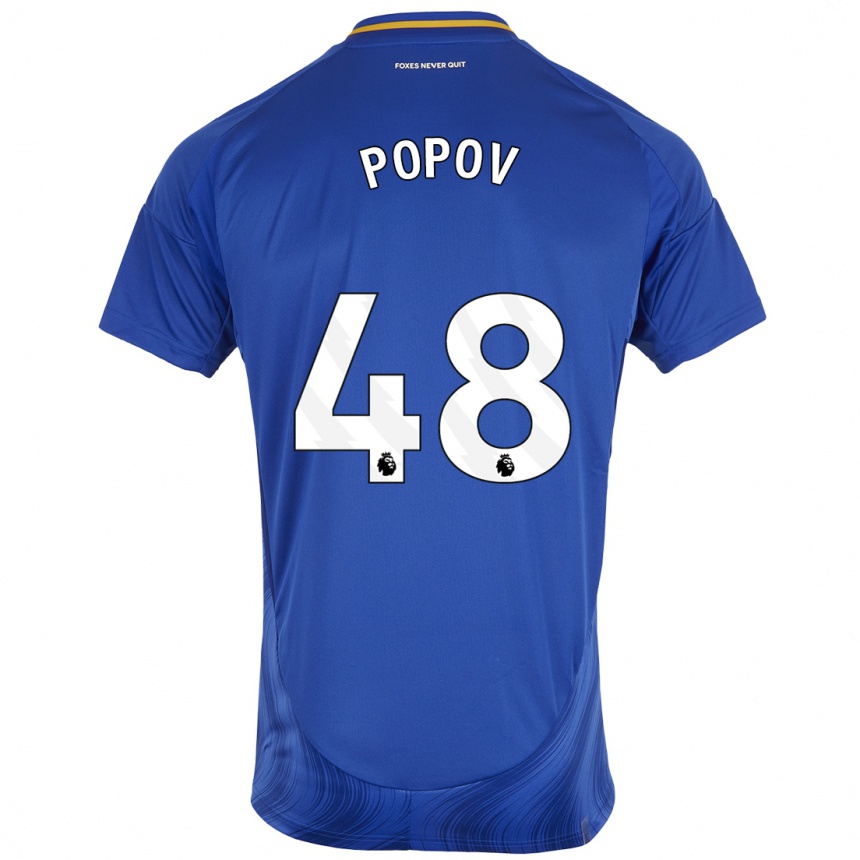 Kids Football Chris Popov #48 Blue White Home Jersey 2024/25 T-Shirt