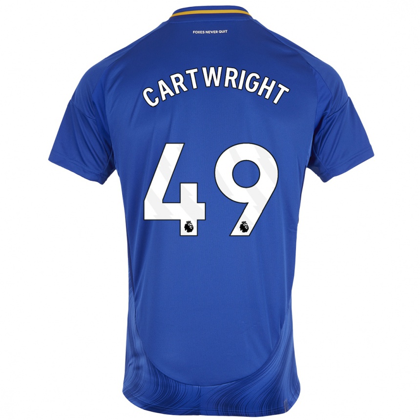 Kids Football Henry Cartwright #49 Blue White Home Jersey 2024/25 T-Shirt