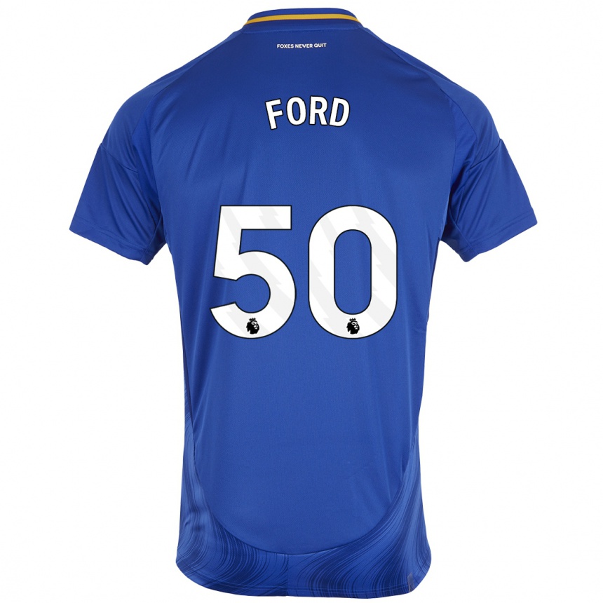 Kids Football Harvey Godsmark-Ford #50 Blue White Home Jersey 2024/25 T-Shirt