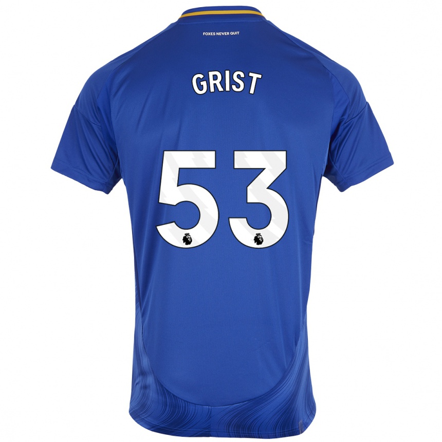 Kids Football Ben Grist #53 Blue White Home Jersey 2024/25 T-Shirt