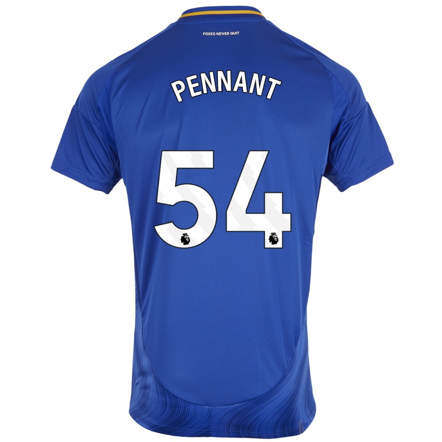 Kids Football Kian Pennant #54 Blue White Home Jersey 2024/25 T-Shirt