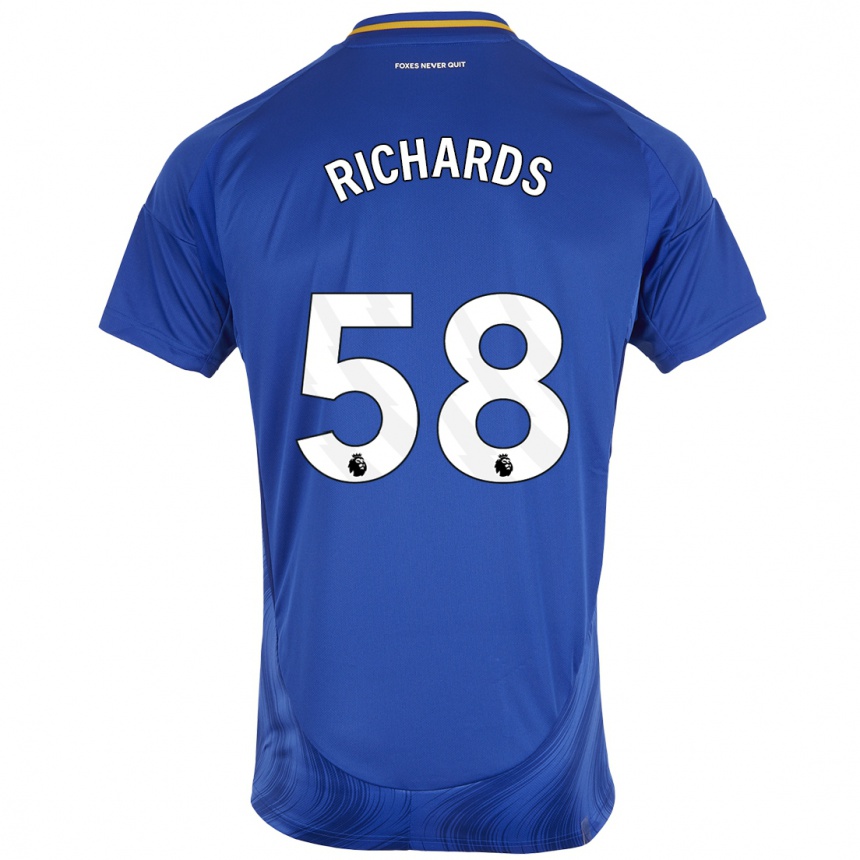 Kids Football Amani Richards #58 Blue White Home Jersey 2024/25 T-Shirt