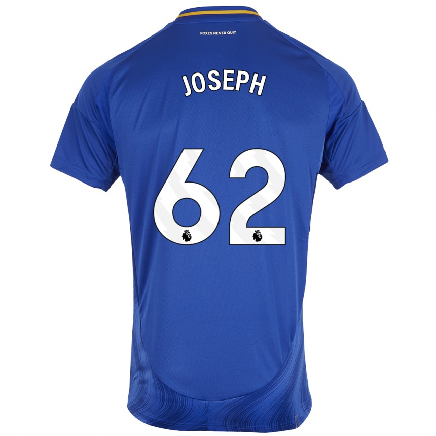 Kids Football Jayden Joseph #62 Blue White Home Jersey 2024/25 T-Shirt