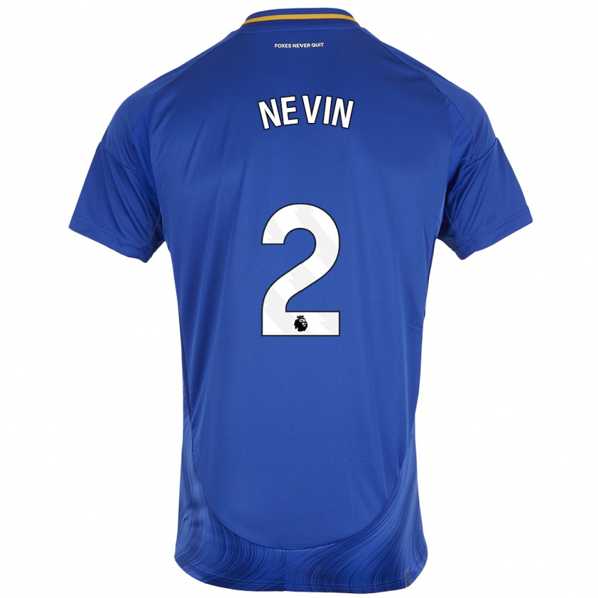 Kids Football Courtney Nevin #2 Blue White Home Jersey 2024/25 T-Shirt