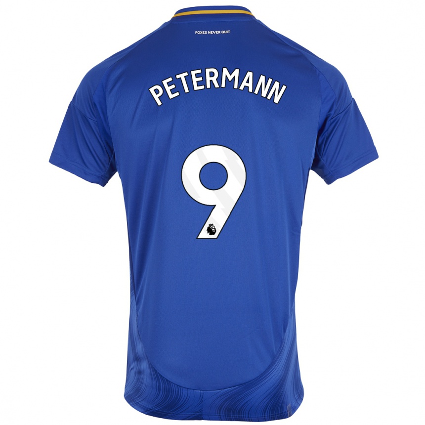 Kids Football Lena Petermann #9 Blue White Home Jersey 2024/25 T-Shirt