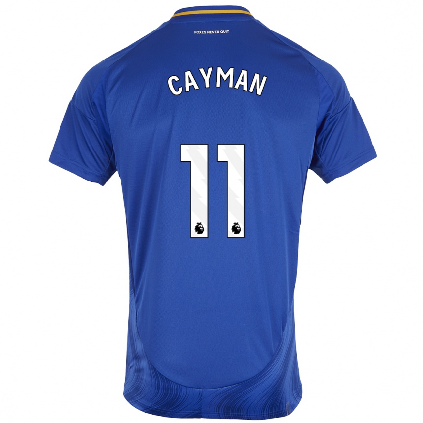 Kids Football Janice Cayman #11 Blue White Home Jersey 2024/25 T-Shirt