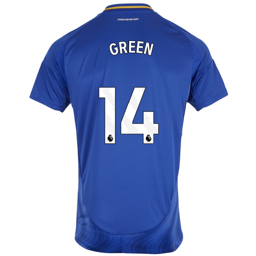 Kids Football Josie Green #14 Blue White Home Jersey 2024/25 T-Shirt