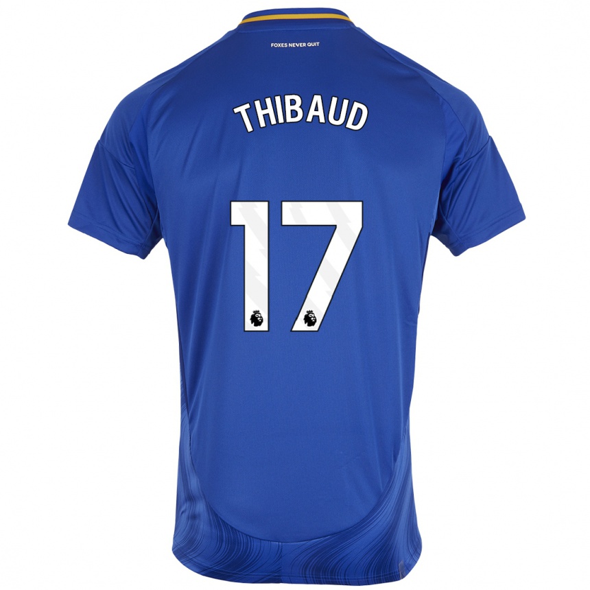 Kids Football Julie Thibaud #17 Blue White Home Jersey 2024/25 T-Shirt