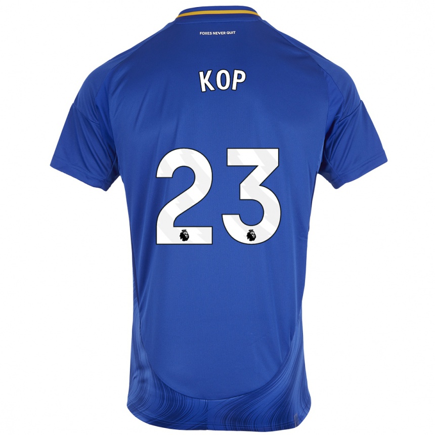 Kids Football Lize Kop #23 Blue White Home Jersey 2024/25 T-Shirt