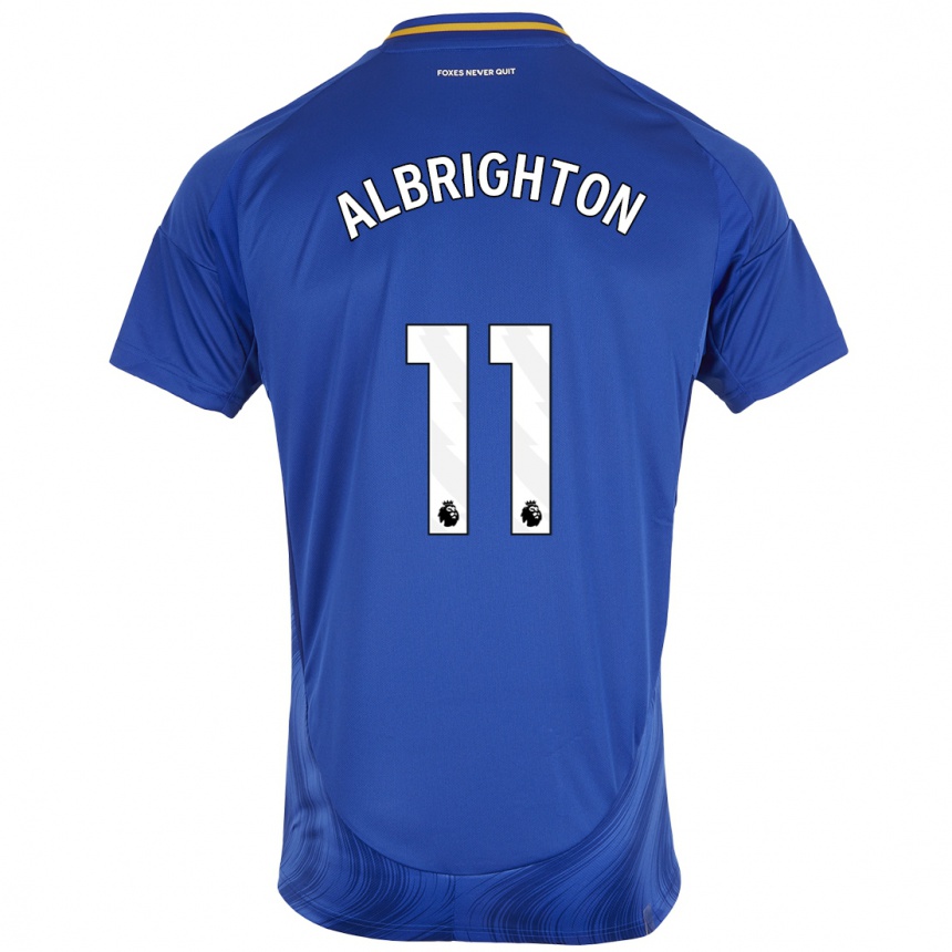 Kids Football Marc Albrighton #11 Blue White Home Jersey 2024/25 T-Shirt