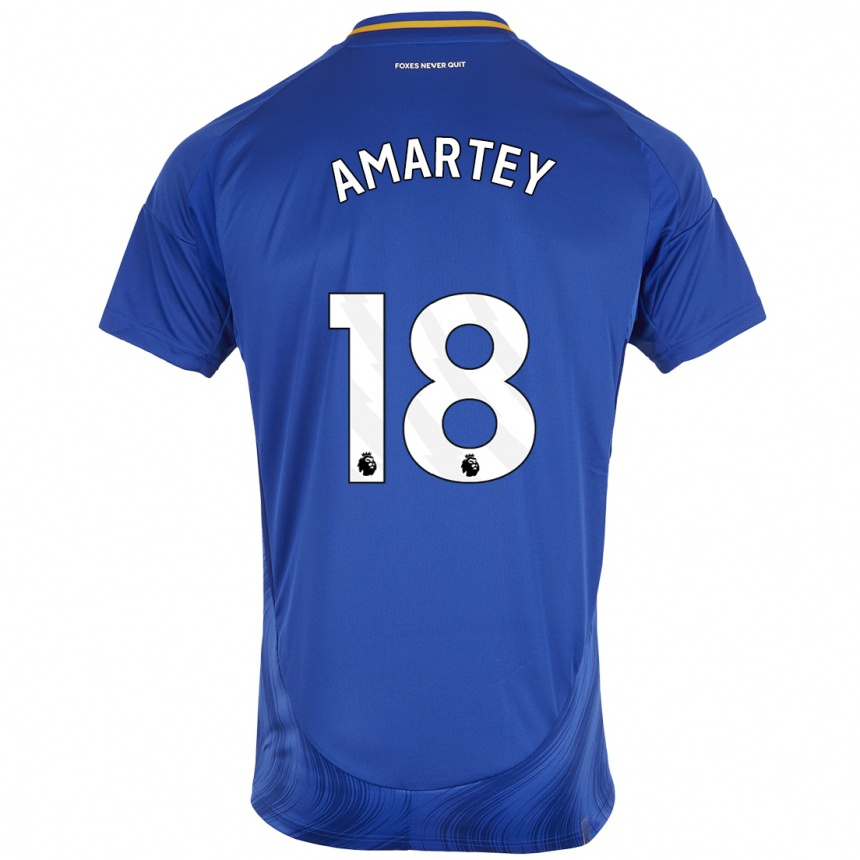 Kids Football Daniel Amartey #18 Blue White Home Jersey 2024/25 T-Shirt