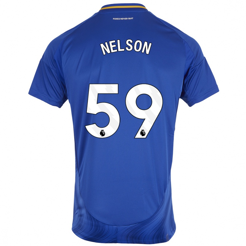 Kids Football Ronny Nelson #59 Blue White Home Jersey 2024/25 T-Shirt