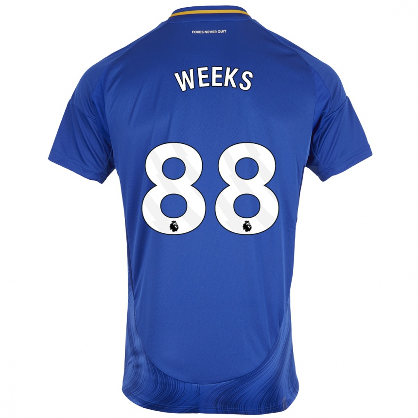 Kids Football Tyler Weeks #88 Blue White Home Jersey 2024/25 T-Shirt