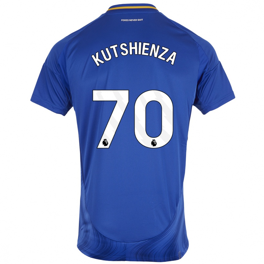 Kids Football Jesper Kutshienza #70 Blue White Home Jersey 2024/25 T-Shirt