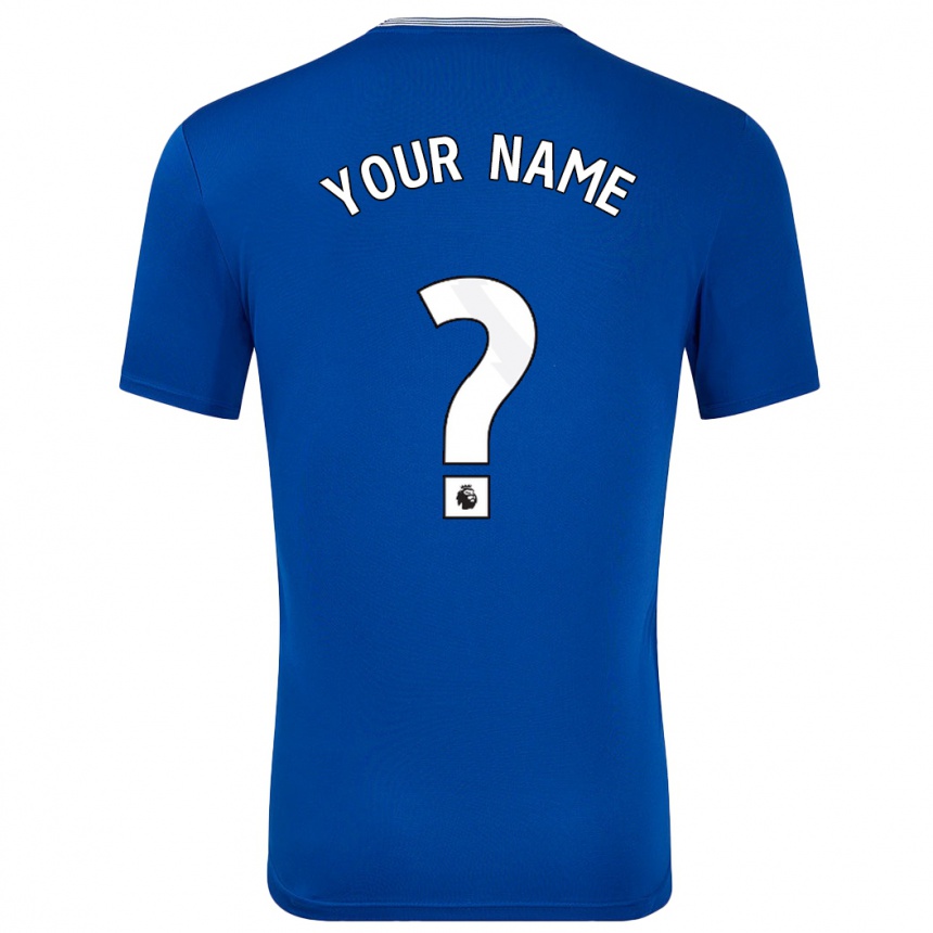 Kids Football Your Name #0 Blue With Home Jersey 2024/25 T-Shirt