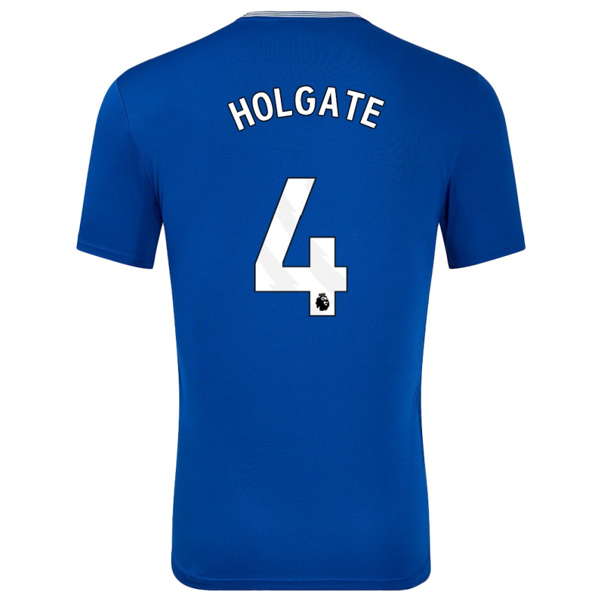 Kids Football Mason Holgate #4 Blue With Home Jersey 2024/25 T-Shirt