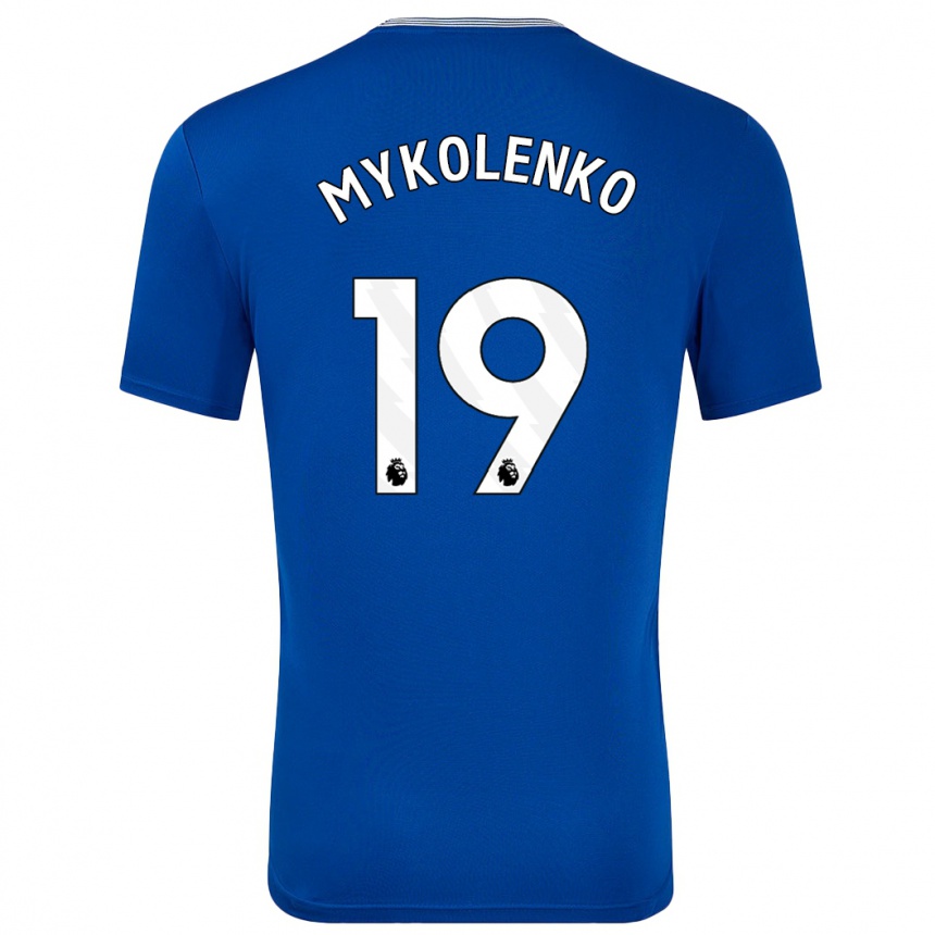 Kids Football Vitaliy Mykolenko #19 Blue With Home Jersey 2024/25 T-Shirt