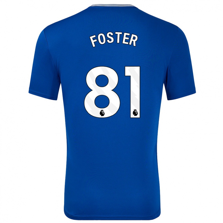 Kids Football Harvey Foster #81 Blue With Home Jersey 2024/25 T-Shirt