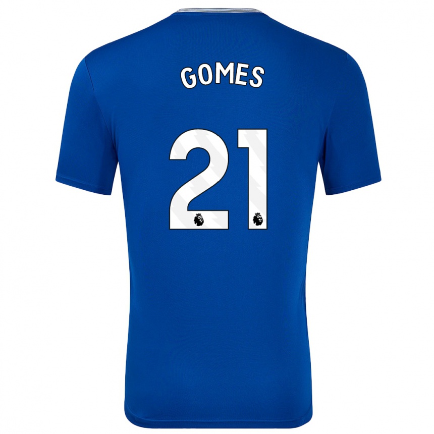 Kids Football André Gomes #21 Blue With Home Jersey 2024/25 T-Shirt