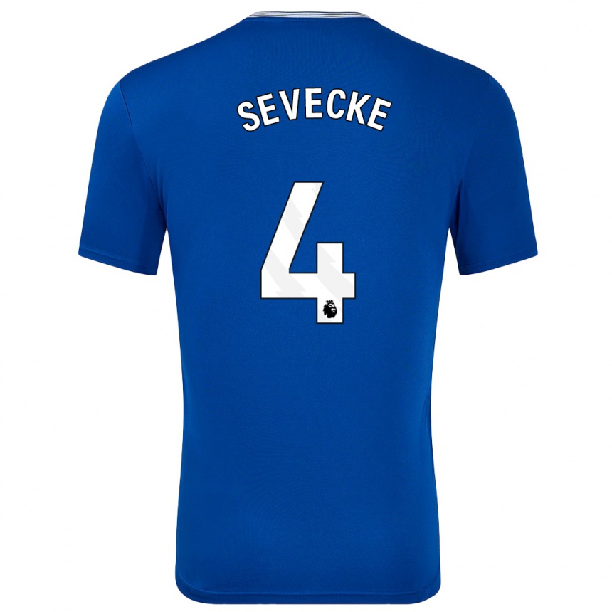 Kids Football Rikke Sevecke #4 Blue With Home Jersey 2024/25 T-Shirt