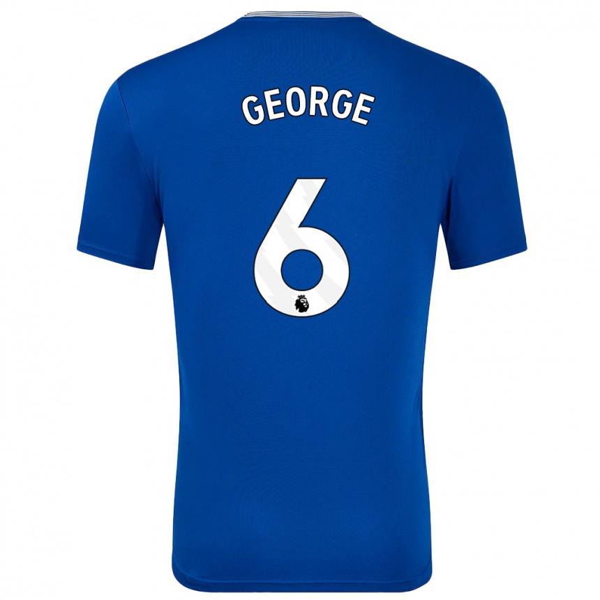 Kids Football Gabrielle George #6 Blue With Home Jersey 2024/25 T-Shirt