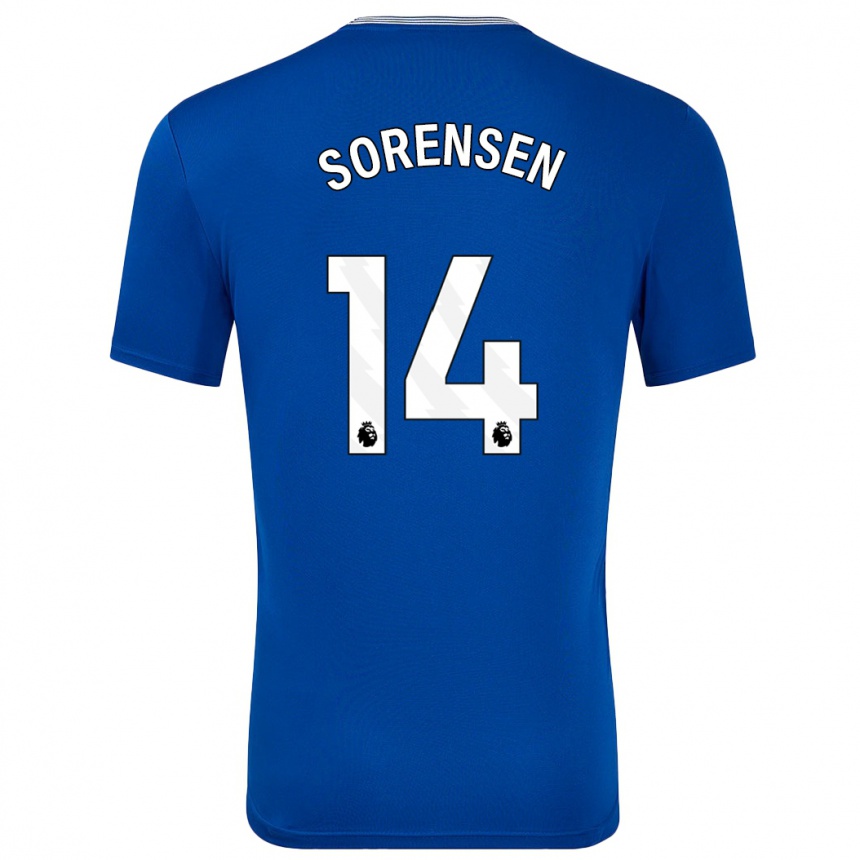 Kids Football Nicoline Sorensen #14 Blue With Home Jersey 2024/25 T-Shirt