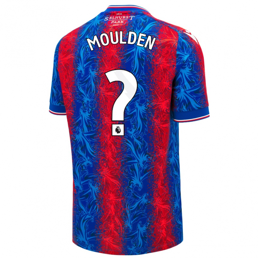 Kids Football Louie Moulden #0 Red Blue Stripes Home Jersey 2024/25 T-Shirt