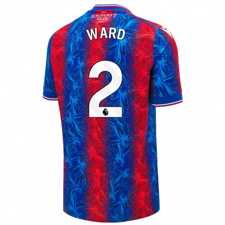 Kids Football Joel Ward #2 Red Blue Stripes Home Jersey 2024/25 T-Shirt