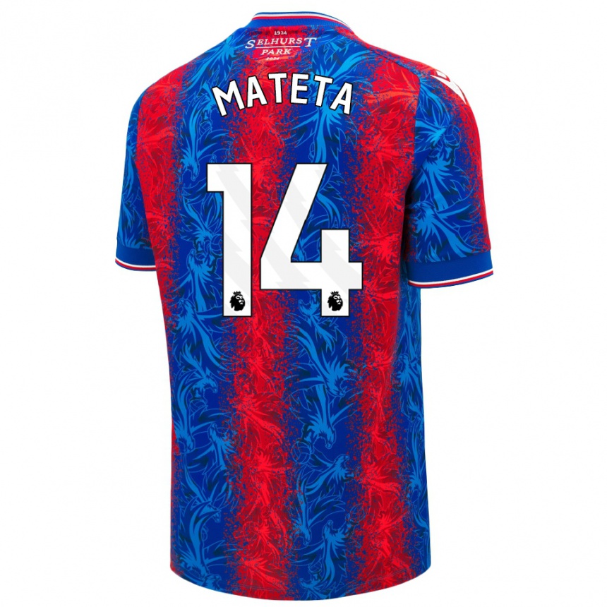 Kids Football Jean-Philippe Mateta #14 Red Blue Stripes Home Jersey 2024/25 T-Shirt